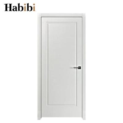 China Traditional Waterproof PVC Interior Apartment Bathroom White Wooden Flush Door Design for sale