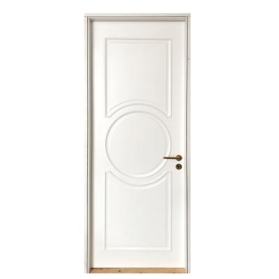 China Prettywood Prehung Modern Traditional White Solid Wood Interior Room Door Design With Frames for sale