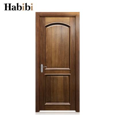 China Traditional Prettywood Apartment 2 Room Solid Wood Panel Walnut Interior Door for sale