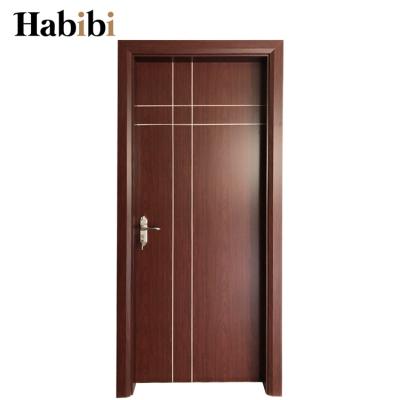 China Eco-friendly Cheap Wood Plastic Modern Design WPC Leaf Bathroom Interior Foshan Door for sale