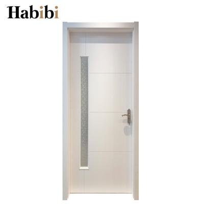 China Prettywood Eco-friendly Flush Design Interior Waterproof Bathroom Toilet WPC Wooden Plastic Doors for sale