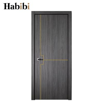 China Eco-friendly Interior Bathroom Water Proof Modern Design Prettywood Solid Wpc Door Panel For Apartment And Hotel for sale