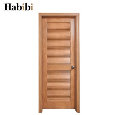 China Prettywood Modern Custom Transitional House Designs Interior Solid Hardwood Louvre Door for sale