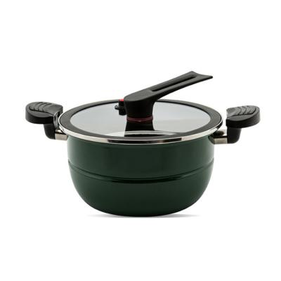 China Sustainable High Quality Kitchen Accessories Camping Cookware Enamel Cooking Pot Cast Iron Pressure Cooker for sale