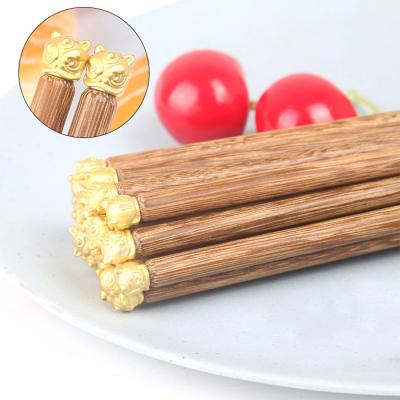 China Viable Border Hot Sale Chopsticks Logo Chopsticks Gift Set Solid Wood Custom Box for sale