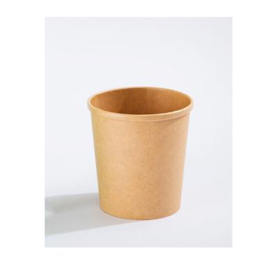 China New Disposable Kraft Paper Bowl With Lid Kraft Paper Bowl Fan Cut Roatting Paper Kraft Bowl for sale