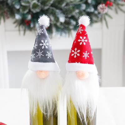 China Lux Christmas Santa Gnome Entryway Ornament Red Wine Bottle Set Table Furniture Holiday Items Home Decorations for sale