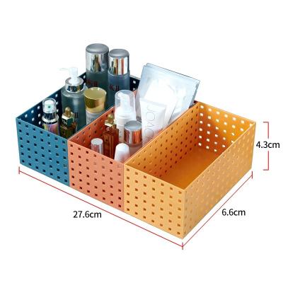 China Household Viable Colorful Plastics Organizer Large Storage Basket Desktop Storage Box for sale