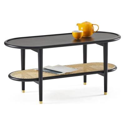 China Modern Modern Coffee Table With Storage Shelf 2-Tier Center Table Furniture For Home for sale