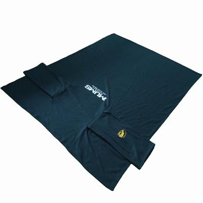 China Wearable Black Fleece Brushed Warm Promotional Gift Logo Printing And Embroidery Snuggie With Sleeves TV Cuddle Blanket for sale