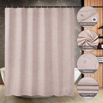 China Sustainable Ready To Boat Stored 3 Size Waterproof Coating Canvas Shower Curtain Navy Blue Gray Beige Texture for sale