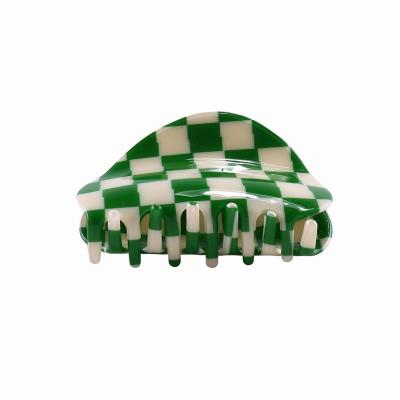 China DAILY OCCASIONAL OCCASIONAL Acetate Hair Claw Clip Acetate Hair Clip Checkerboard Hair Claw Clips for sale