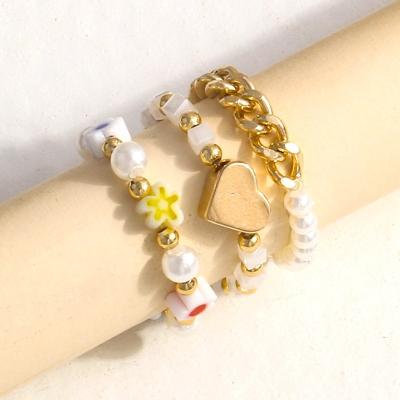 China FASHIONABLE Hot Sale Gold Beaded Ring Set for sale