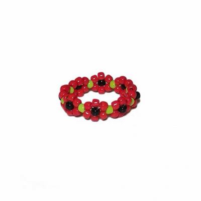 China FASHIONABLE Bohemian Colorful Seed Bead Stretch Ring For Women Handmade Ethnic Flower Elastic Rings for sale