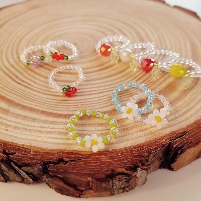 China FASHIONABLE Hot Selling Colorful Transparent Seed Bead Beads Rings for sale