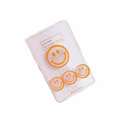 China Cute Fresh Happy Face Hairpin Smile Face Clip New Daily Korean Girl Smart Small Bobby Pin Fashionable Cheap Wholesale For Child for sale