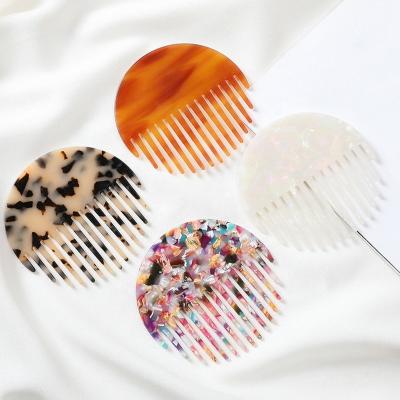 China Hot Sale Fashion Small Acetate Hair Comb Portable Pocket Comb Custom Logo Comb Hair Tool Round Hair Comb For Women for sale