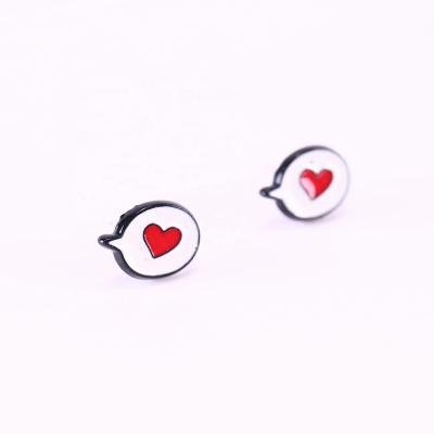 China FASHIONABLE beautiful girl sweetheart love mirror ear studs colorful acrylic small cool earrings wholesale for sale