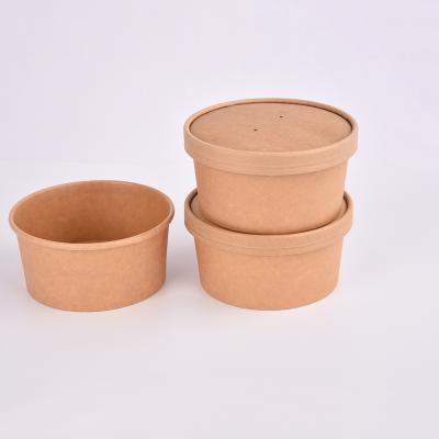 China Good design compostable pe coated take away custom printed disposable paper wrapper salad bowl for sale