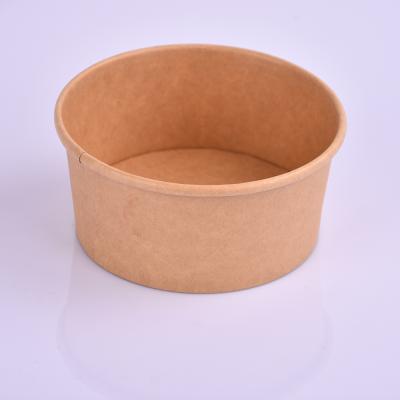 China Compostable China Manufacturer PE / PLA Coated Disposable Kraft Paper Salad Bowl For Hot Food for sale