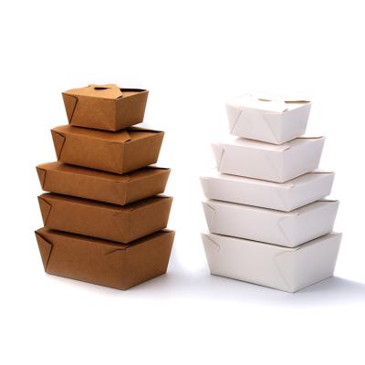 China Disposable Take Out Paper Food Box Take Out Container Disposable Food Packaging Paper Fast Custom Printed for sale