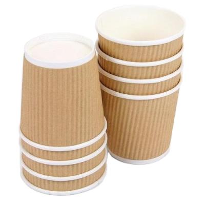 China Biodegradable Disposable Coffee Cup Maker Ripple Paper Cup Wholesale Price for sale