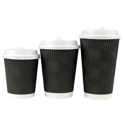 China Recyclable Biodegradable Kraft Paper Food Packaging Restaurant Custom Paper Coffee Cups With Lid for sale