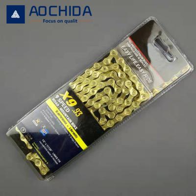 China 9-speed bicycle special steel golden yellow 9-speed bicycle chain for sale