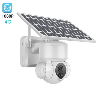 China NIGHT VISION Smart 1080P 2MP Solar Powered LED Spotlight IP CCTV Camera 4G SIM Card IP66 Outdoor Human Path Surveillance Video Surveillance for sale