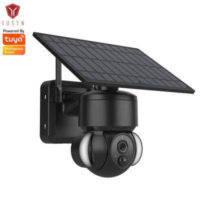 China Night Vision Security Tuya Wifi CCTV IP Camera 1920*1080P Outdoor Solar Battery Powered Dome PTZ Wireless Network Camera for sale