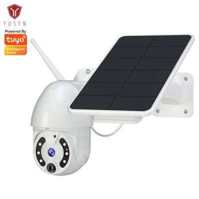 China Outdoor Wireless NIGHT VISION Tuya 1080P Wifi Dome Cameras Night Vision Consumption Solar Panel CCTV Ball Camera Wireless for sale