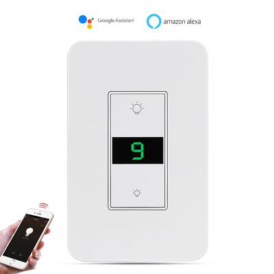 China Alexa Smart Dimmer Light Switch CE FCC ROHS Wifi Smart Dimmer Switch Dimmer Switch US Google Home Smart Dimmer for sale