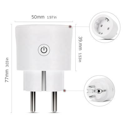 China Germany European 2 Pin Electrical Socket Alexa Overload Protection Socket Round Pin Wall Power Smart Socket Jack for sale