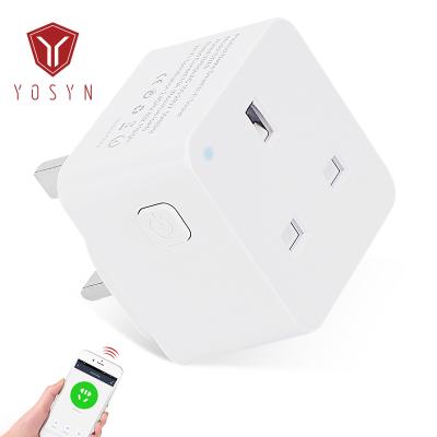 China Voice Control Smart Wifi Plug In Socket Electric Wall Outlet Mini Smart Google Home Alexa Energy Monitor CE 16A 220V WiFi Smart Socket UK for sale