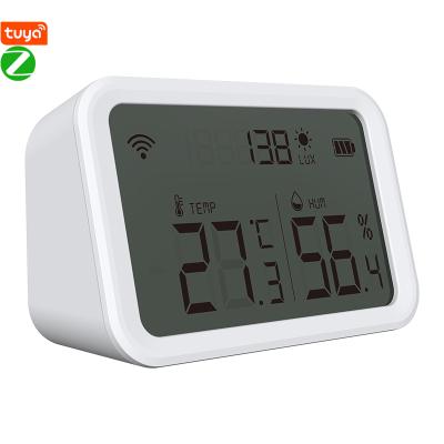 China Zigbee Wifi Smart Room Temperature Humidity Monitor Battery LCD Display Sensors Tuya Wireless Home Temperature Humidity Sensor Linkage Temperature Humidity Monitor 'air for sale