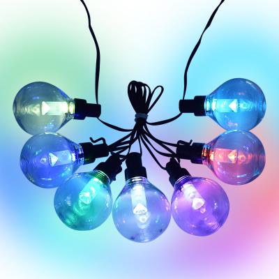 China RGB Color Clear Dream Fairy Lights 7.5m 15m LED Strip For Outdoor Bedroom Party Wedding G40 Christmas Decoration Hanging Lights for sale