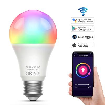 China Promotional 5W Wifi Smart Bulb 7W 8W 9W Smart Remote RGB Led Auto Bulb Google Home E27 6000K RGB Wifi Smart Bulb for sale