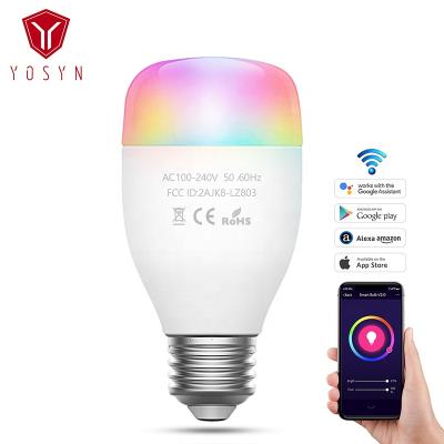 China Popular RGB Wifi Smart Bulb 2019 Rhythm Control Smart Bulb Tuya App E27 RGB CW WW Colors Smart Wifi Led Bulb for sale