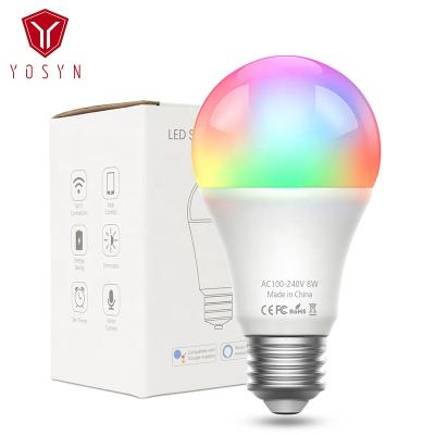 China Wholesale Quality 8W Google Bulb RGB LED Wifi Smart Big Bulb RGB LED Wifi Light Bulb Alexa Home Smart Bulb for sale