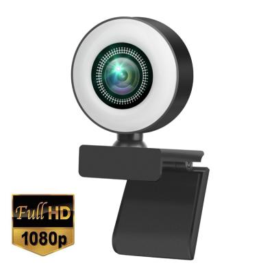 China Micro HD Video Camera 1080P 2MP HD Desktop Streaming Webcam Built in Microphone Ring Light Advanced Computer Web Camera 1080 webcam for sale