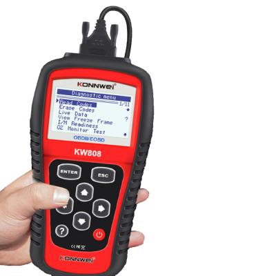 China Diagnostic Fault Code 2.8 Inch OBD2 Handheld Diagnostic Scanner For Gasoline Diesel Cars KW808 MS509 AL519 for sale