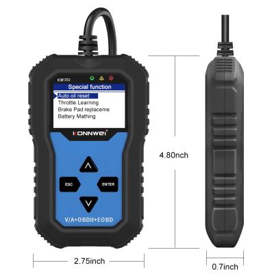 China For Cars KONNWEI KW350 OBDII Fault Code Reader ABS Engine OBD2 Oil Reset Full System Car OBD2 Scanner For VW for sale