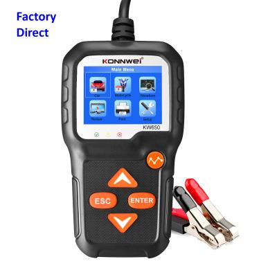 China Handheld Automotive Battery Tester KONNWEI KW650 6-12Volt Motorcycle Lawn Mower Battery Tester 2020 / Best Battery Tester With Upgrade Software free update for sale