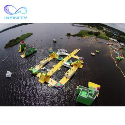 China For Lake Or Other Open Water Fun Outdoor Inflatable Water Park Commercial Inflatable Floating Aqua Park With Slide for sale