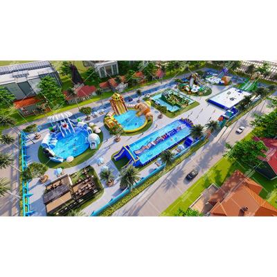 China Outdoor Large Inflatable Slide Park Water Fun Amusement Park Inflatable Water Theme Water Park for sale