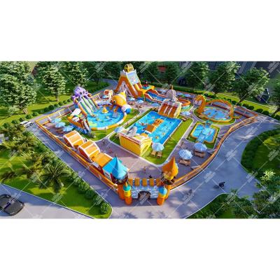 China Outdoor Inflatable Sports Playground Fun Octopus Theme Animals Ocean Water Land Water Play Park for sale