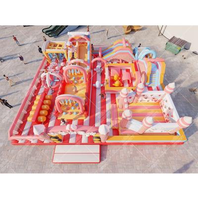 China Sports Park Christmas Theme 0.55mm PVC Inflatable Indoor Playground Amusement Park Party Kids Outdoor Fun Park for sale