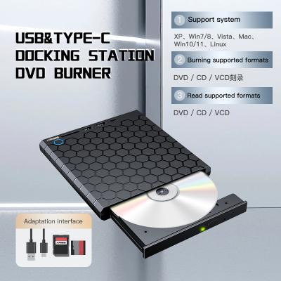 China External CD DVD Burner USB 3.0 USB C CD-RW Drive DVD-RW Burner Writer Player for sale