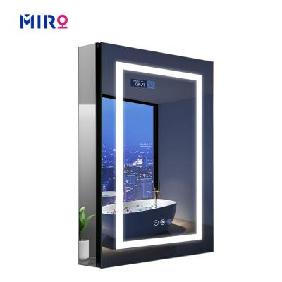 China Modern Cheap Multifunction Wall Mounted Smart Mirror Cabinet Led Mirror With Cabinet for sale