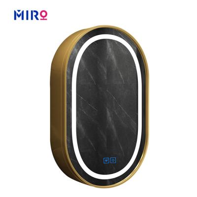 China Modern High Quality Smart Single-Door Mirror Wall Mounted Cabinets Led For Time-temperature Music Playable Display for sale